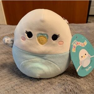 NWT Squishmallows Tycho Blue and White Parakeet